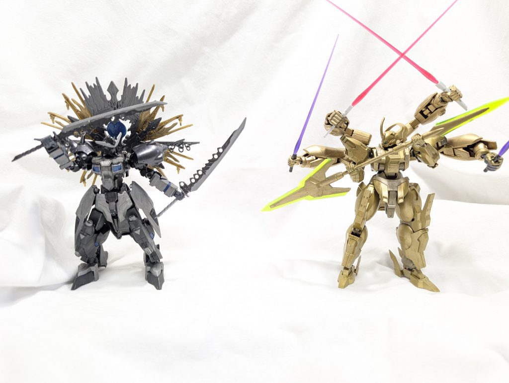 同時に作成していた阿修羅ダリルバルデ金剛（ハイパー）モードと並べてみました。