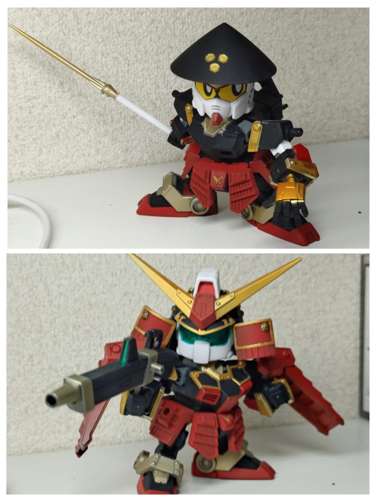 頭部が共通なので、こんな風に武者と足軽バージョンを入れ替える事も出来たり。