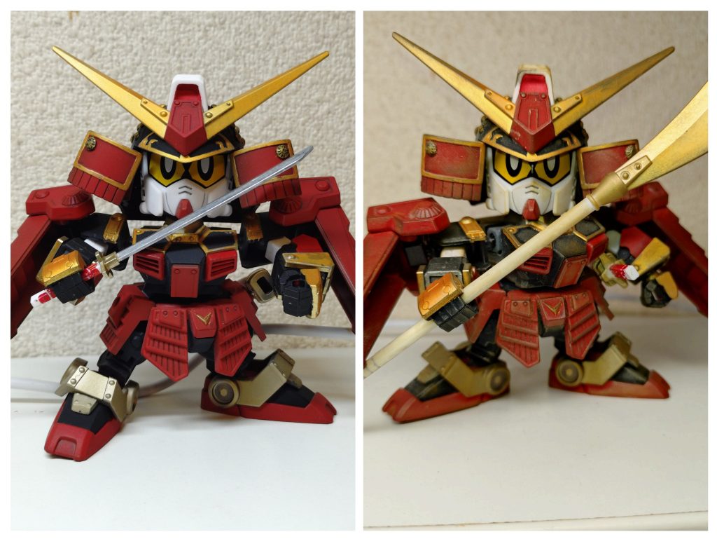 元の状態と比較。照明の色味も違いますが、だいぶ汚れた感じに。