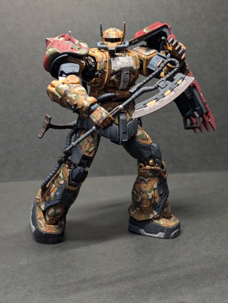 わかりにくいこだわりとして、グローブはオープンフィンガーっぽく塗り分けました。