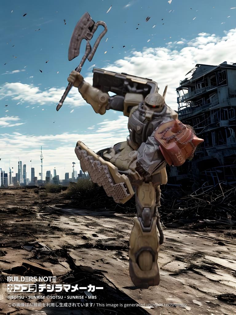 HG ザクⅡルショーン機 成形色＋部分塗装＋ウェザリング仕上げ–4枚目/制作者：窓際の陽炎