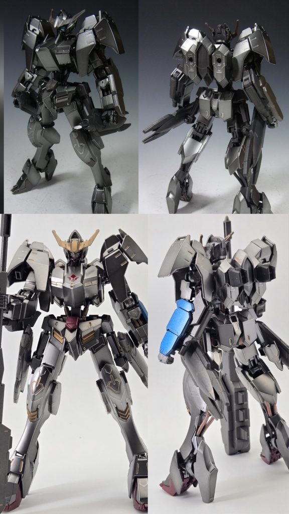 ビフォーアフターですベースキットからトリコロールになるように暗いレッドとブルーをいれたので、若干鮮やかになってます