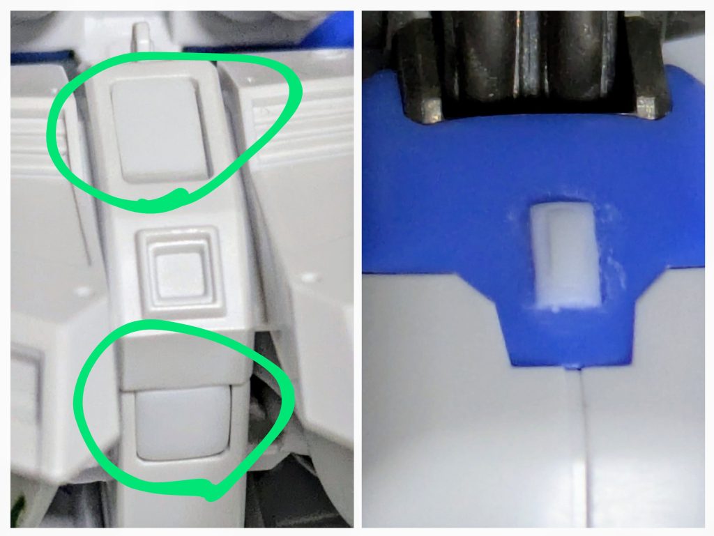 腰の本来ラッチがある部分が深すぎなのでプラ版で埋めて、スタンド穴隠しも作りました。脹脛のディティール処理がメンドかったので一旦削り飛ばして、プラ版で作り直しました。