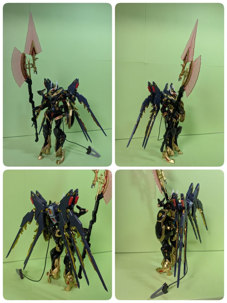 ジフレドとの差異はカラーリングの他にユニコーンのビームジャベリン装備とRGストライクフリーダムのバッグパックを強引に接続。後はテールも装備。