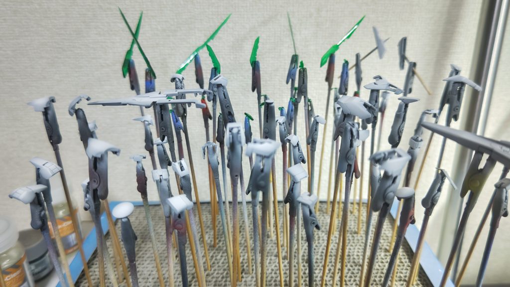 使用塗料・スターブライトアイアン・クールホワイト・GXホワイトシルバー・アイスコバルトブルー・風蒼・フレイムレッド・サンシャインイエロー・蛍光グリーン