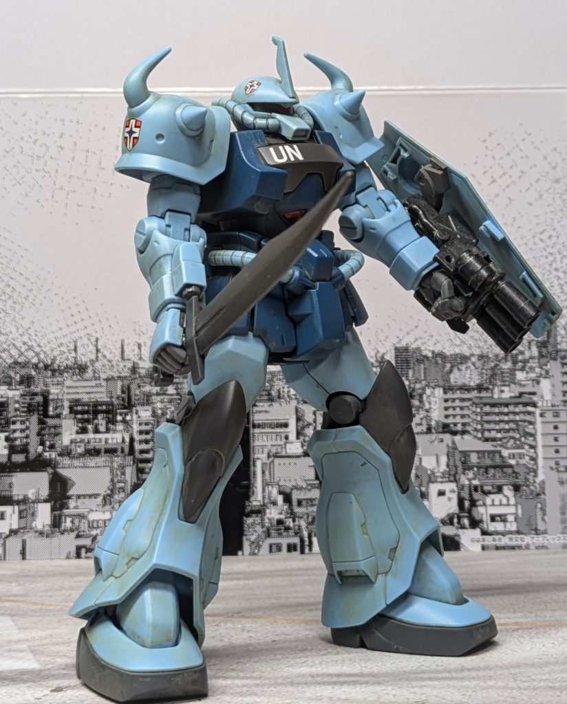 一年戦争終結後、国連軍が接収したB3型は一部が性能試験のためアナハイムへ送られて試験機となった他は再編されたジオン共和国軍の首都防衛隊に再配備された。また、戦中に鹵獲した機体で国連軍が評価試験を行った際に非常に高い性能を出したことからアグレッサーとして北米に配備された機体もあった。一方で戦後の軍縮から雇った民間軍事会社に国連は一部任務を委託。国連軍独立コマンド(UNICF)と呼ばれた彼らは主に余剰となったジムやザクⅡを運用したが、一部部隊では後に払い下げのB3型を運用した。UNICFのPMC隊員の多くは軍縮で失業した元国連兵や各国の元正規兵、そして元ジオン兵だった。彼らの主な任務は僻地の軍施設警備や反政府ゲリラの掃討といった正規軍の補助だったが、元とは言え一年戦争の激戦をくぐり抜けた兵も多く所属していた。元ジオン北米方面軍のエースだったヘクター・ハモンドもその一人だった。