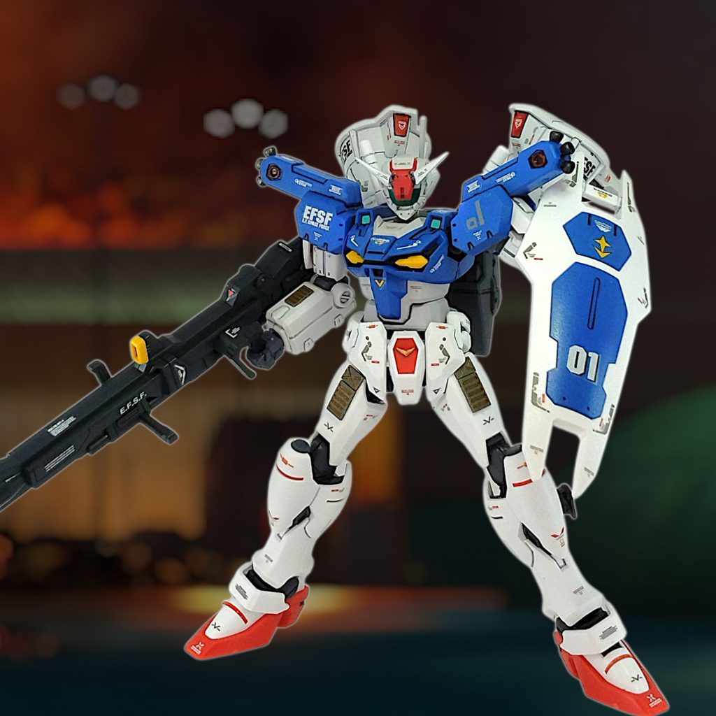 ロングライフル的な装備も欲しかったので、長物も準備ゼロヒト×GP01、どちらも好きなので楽しく作れました(gundam-kao3)