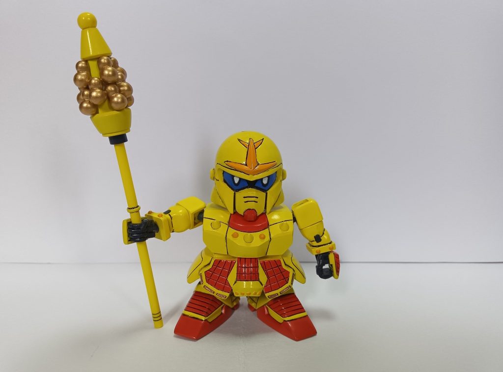 軽装体ガンキラーとの戦いで万全ではない大河が戦線復帰したものの、ダメージを負ってしまいヒロシが大河の身代わりになり千生将軍を託すと、相手のSDスピリット指数を吸い取るガンキラーから、逆にSDスピリット指数を吸い取りサラマンダートップに変化して、ガンキラーを倒します。