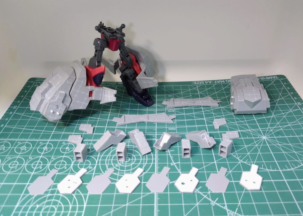 作品名：ゲルググメナース作成中<p>ゲルググメナースの脚バリュートのベース作り終わりました。ネオジムで脱着可能です。</p>
