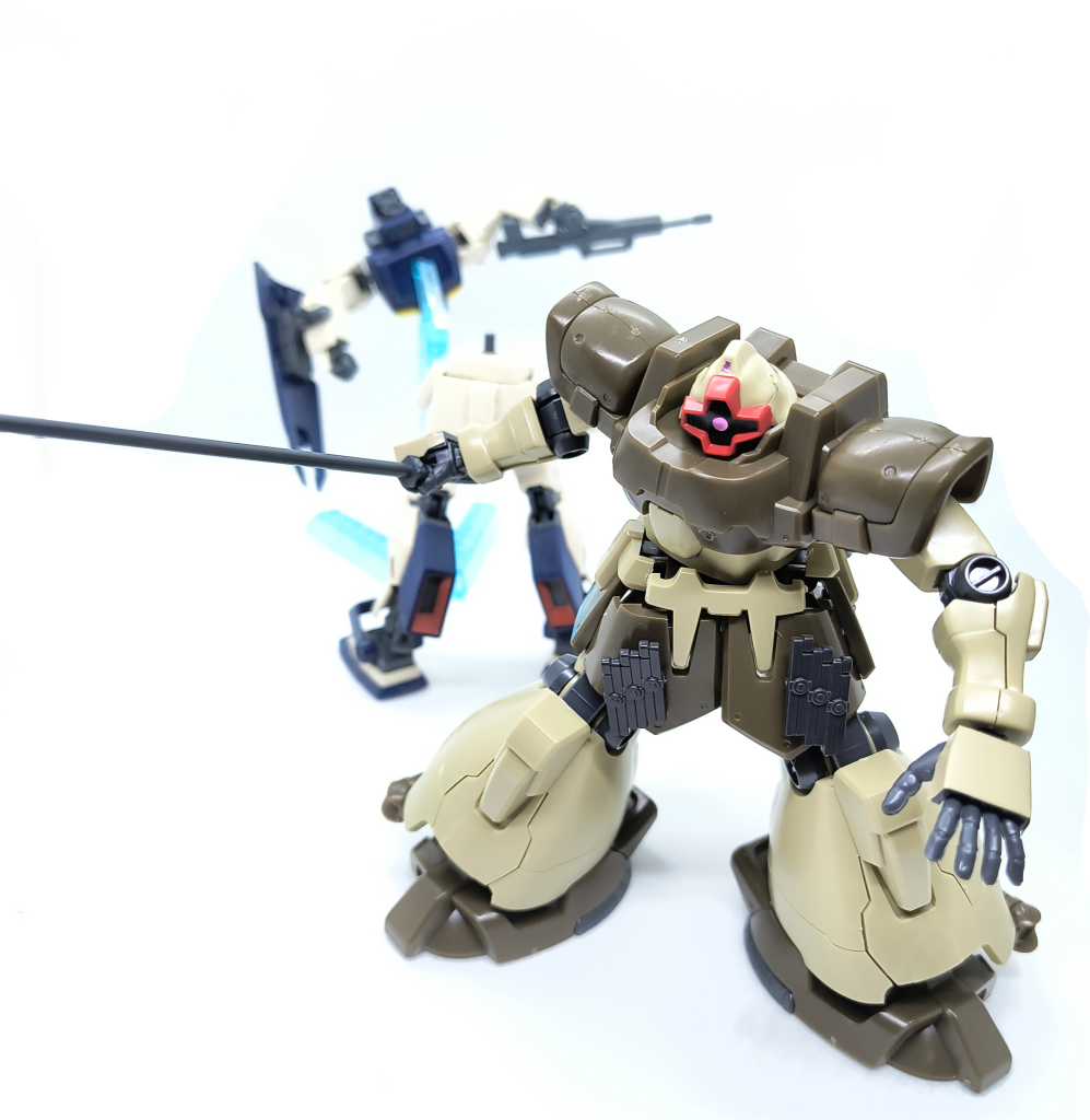 ネモを一刀両断!機体作成がてら、本機が登場した該当話を見返していたら丁度所持しているネモ(ユニコーンデザートカラー)がやられていたのでそれっぽく