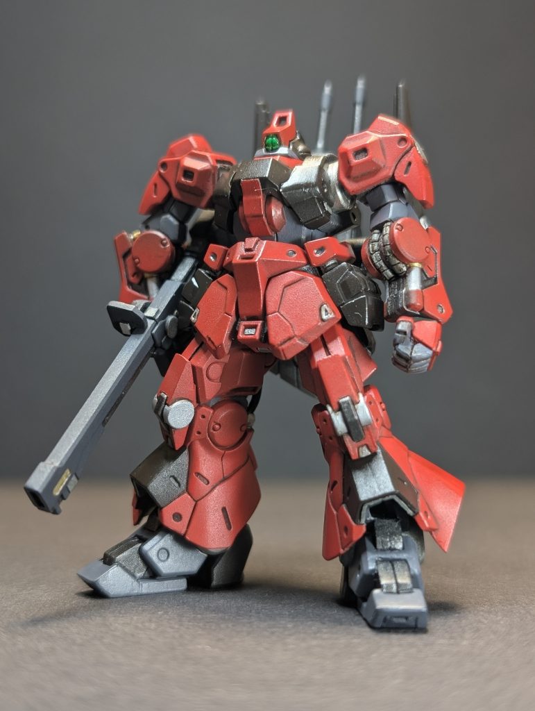 全面はほぼノーマル。股間部分のディテール追加くらい。塗装については茶色い部分黒が強すぎたかなぁもう少し明るい茶色でもよかったかなと。