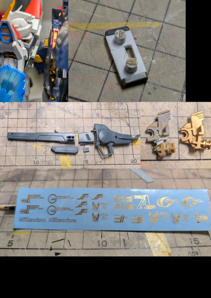 デカールは、細かいところはハイキューパーツ様のデカールを使用しています。他はすべて自作です。金のデカールはテプラで、カラーデカールはハイキューパーツ様のハガキサイズレザープリン用デカール用紙に印刷して作りました。