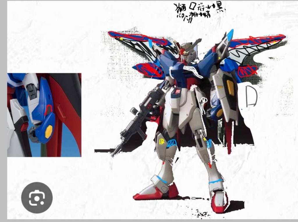 ラフ使用塗料白 グレーFS36622青→Mr.カラーライトブルー赤 ブライトレッド黄色サンシャインイエロー目、センサーなど緑 ガイアカラーエメラルドグリーン黒 ガイアブラックグレー ニュートラルグレー ガラディーン青 ライトブルー+ガイアexホワイト緑 デイトナグリーン赤 ブライトレッド グレー ニュートラルグレー