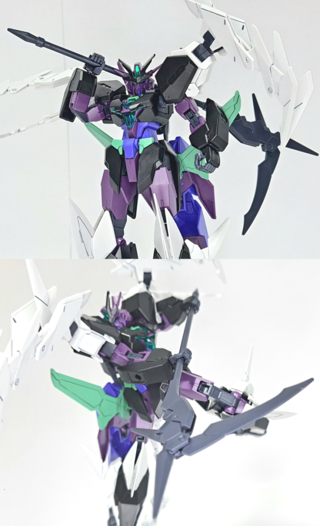 インフォーチュンサイザープルタインガンダム専用の近接用装備。切断能力の高い可変式の大鎌で、鎌部分を折り畳むことで長槍としても扱える。切断能力が向上している際には刃が青白く発光する。
