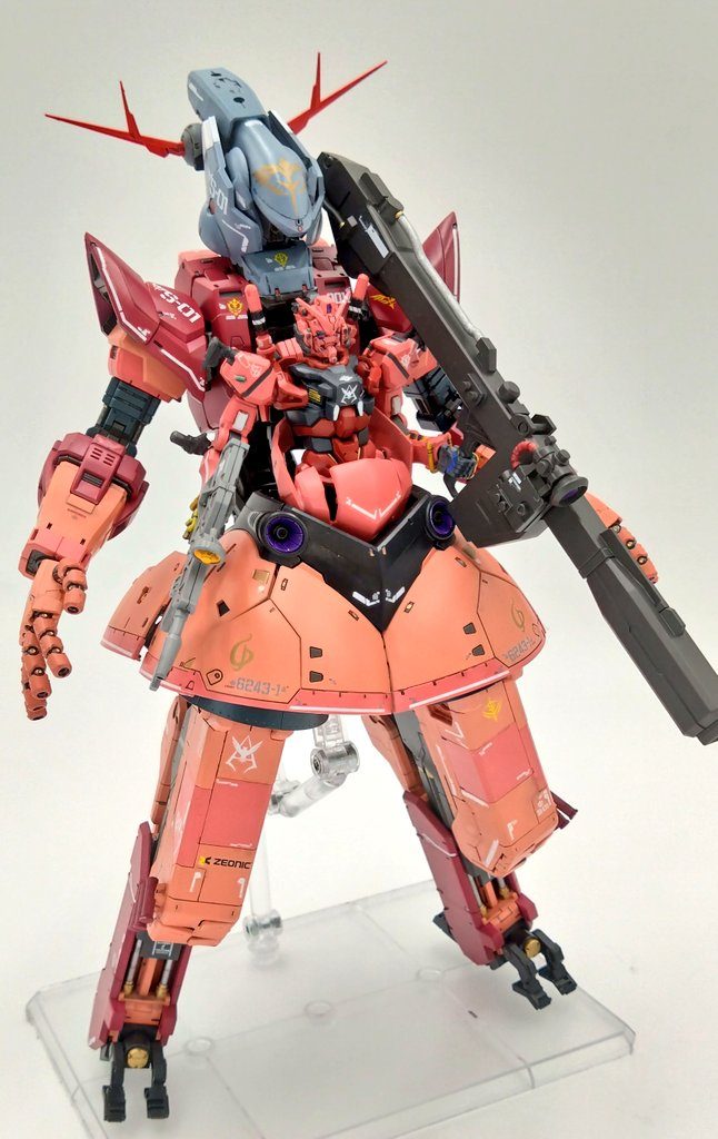 俺GQuuuuuuX MSVgms-α/MSN02 大型サイコミュ搭載支援戦闘ユニット「ジオング」装備ガンダムまたの名をパーフェクトガンダム武装赤いガンダムビームサーベル・ビームライフル・ビームバズーカ・頭部バルカンジオングユニット無線腕部五連メガ粒子砲×2・胸部ハイメガ粒子砲・脚部小型ビットミサイル・サイコミュ搭載多目的攻撃無人偵察機ヘッド