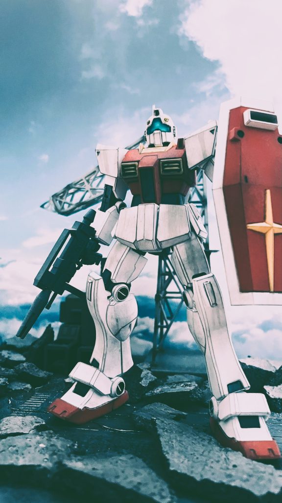 ジムⅡの全身ショットとなります。やや細身の印象ですがHGキットは設定画を忠実に再現しているものと思料。