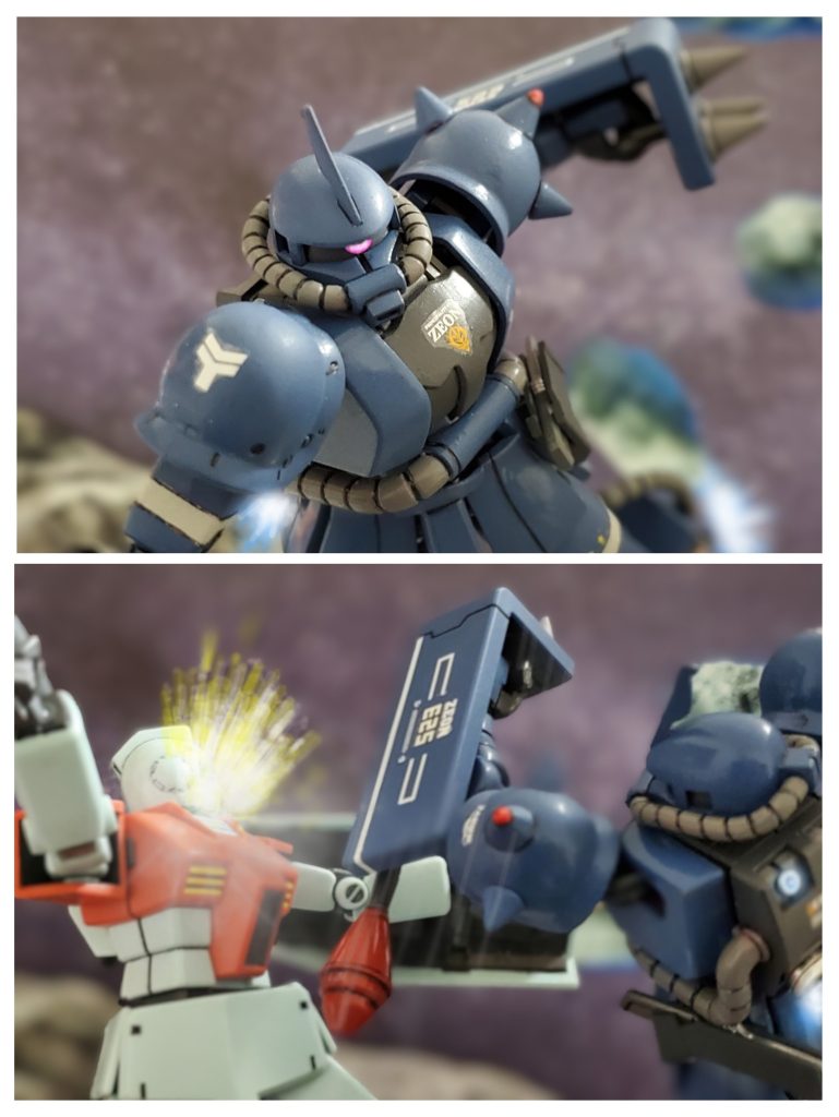 本作戦は連邦軍艦隊への強襲❕艦隊に仕掛けるためには残弾を残して置かなくてはならない。エネルギー消費を気にせず使えるスパイクシールドなどで極力インファイトを主軸に相手を沈めるアンジェリカ曹長らであった👍️✨