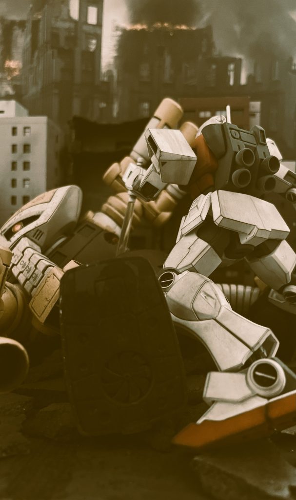 ジュアッグのコクピットへビームサーベルを突き立てるジムⅡをイメージしています。