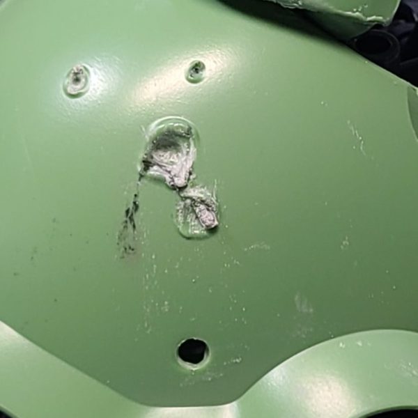 お線香で被弾跡を付けてみた。開閉機構も一応出来た。跡は塗装だな（1枚目）
