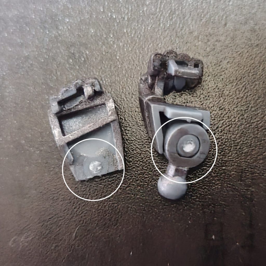 手のパーツ、例に漏れずやはり折れてしまいましたね…(gundam-kao9)