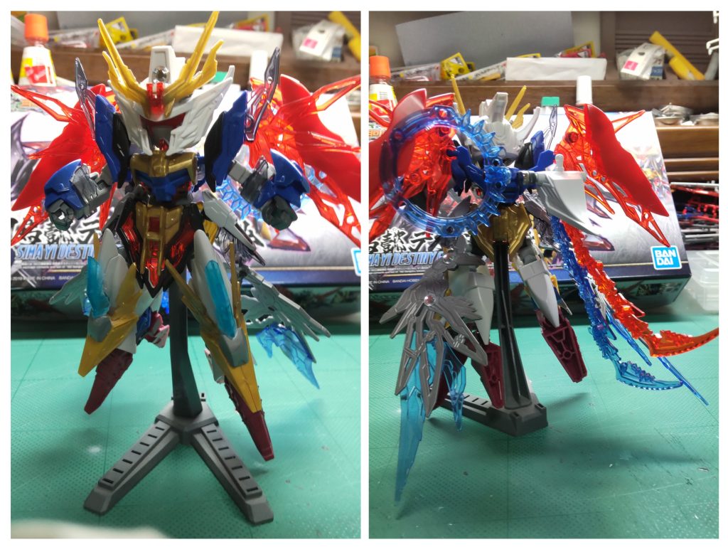 塗装前( ゼウスシルエット装備)ゼウスシルエットの脚部に接続用の受けが作ってあるので、アンクルアーマーと足先を外して合体させます。