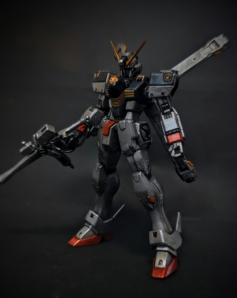 正面カット。名前は聞いたことはあるものの、作品自体はほとんど触れていなかったのですが、HJ付録のVer.Kaのカタログを見て興味をもち、たまたま在庫があったときにHGを購入しました。F91もそうでしたが、このあたりのキット(MS)は本当に小さいですね。MGで逆襲のシャアのHGくらいでしょうか??