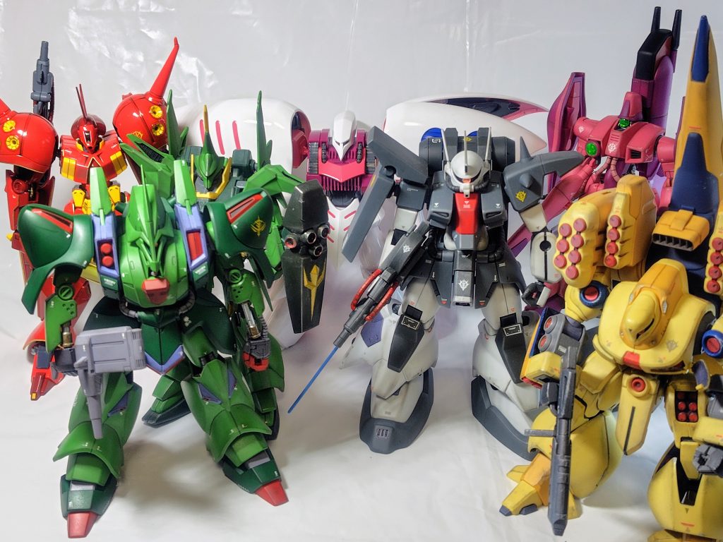 ハマーン様をお守りするネオジオンのMSたち！どれもカッコいいんですよね。 