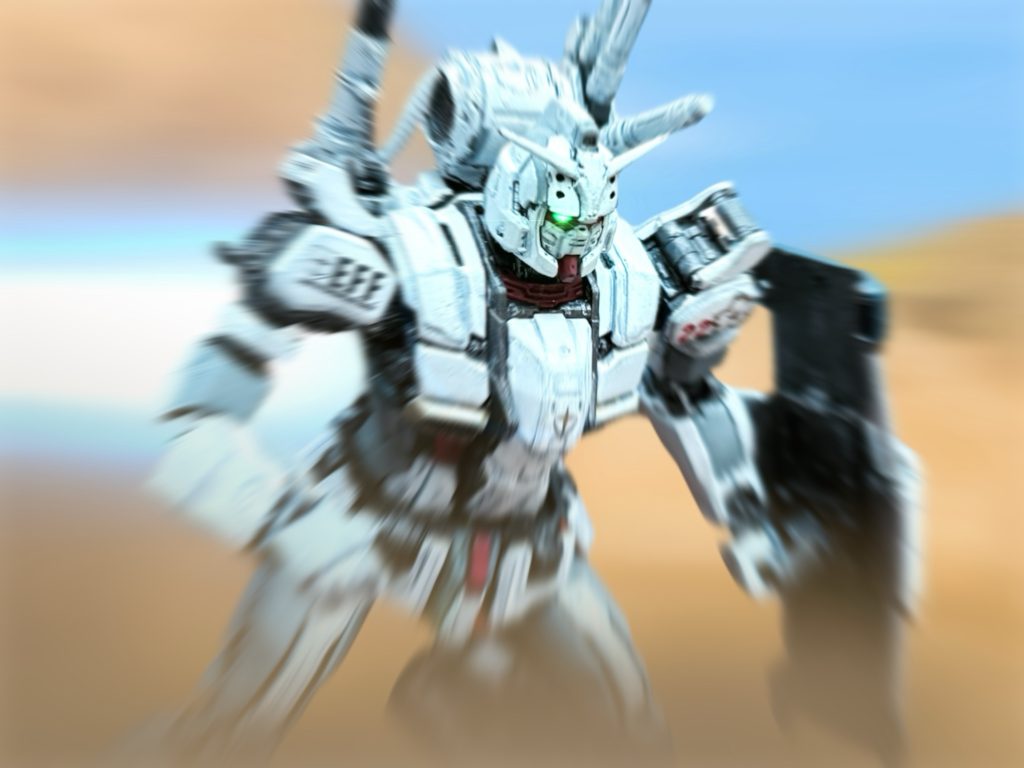 背後から、プレッシャーを感じた。凄まじい、怒りと悲しみが混じり合ったような感情が、津波のように押し寄せるのをアーサーは感じ、機体を横跳びに退けた。機体の真横を、ビームがかすめていく。ザクを殲滅させたガンダムが、こちらに迫っていた。