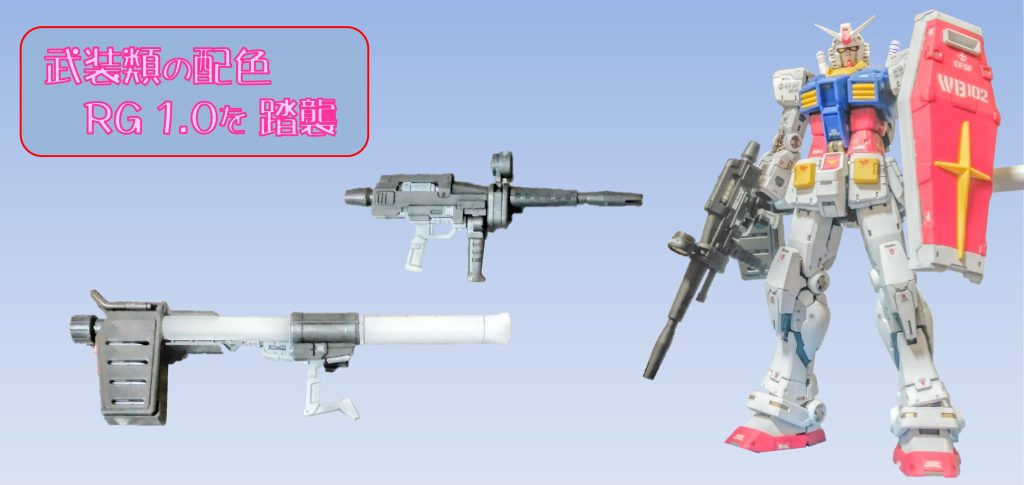 武装類の配色も、RG1.0に寄せています。