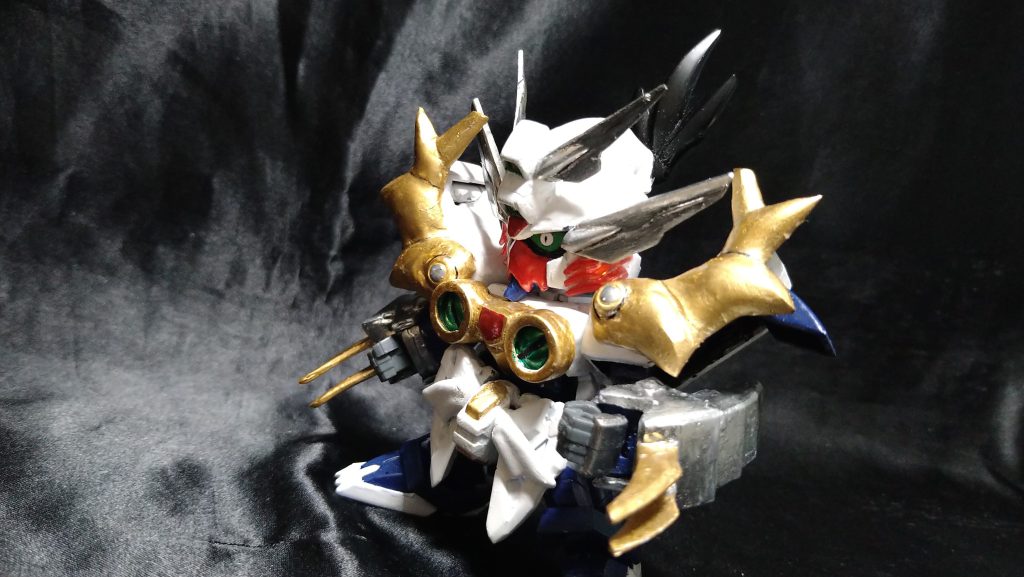 私が作ったのでガタガタな部分が多いんですが、張飛ゴッドガンダムをベースに実家で発見されたジャンクプラモをあてて作成