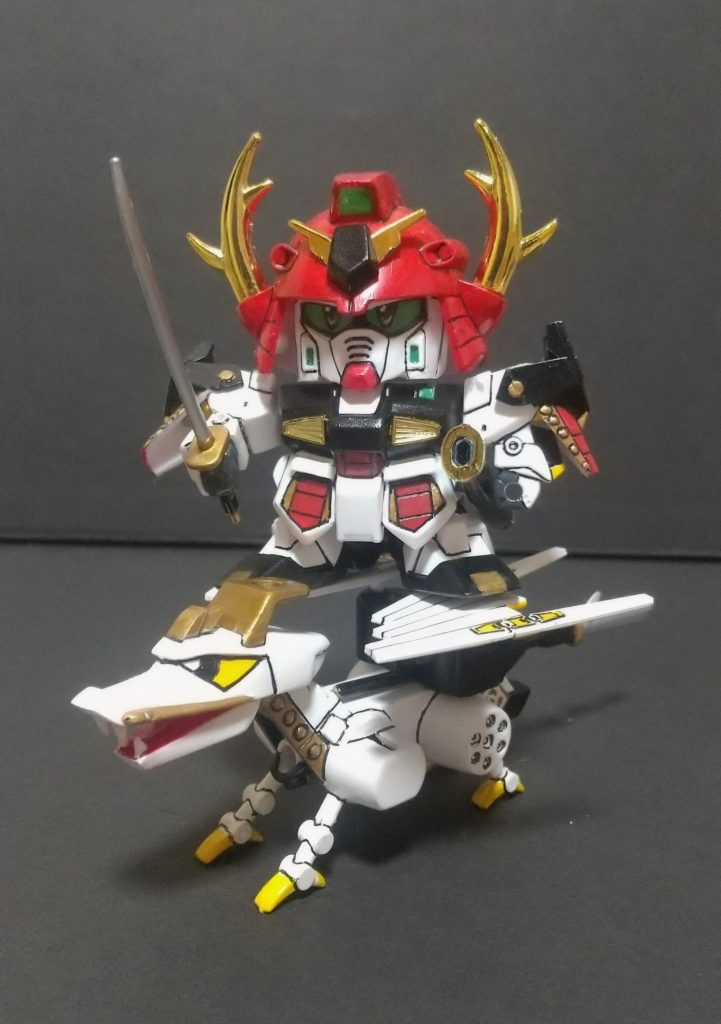 全部乗せ Z、ZZ、ニュー、マーク2と作りましたがここまで来たら「武者頑駄無」も揃えて頑駄無軍団を作りたいなあ …と思ってたら、さらに「農丸」と「サイコ」というのもいて全部で7人組という衝撃の事実が発覚ずっと5人組だと思ってた… …という訳で、以上ですありがとうございました