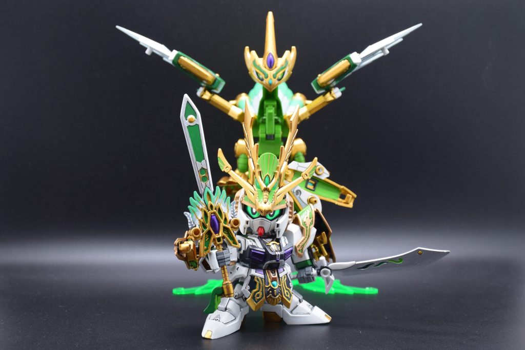 筆塗り全塗装 SDガンダム三国伝 – 天翔竜 孔明νガンダム(真三國無雙color ver.)