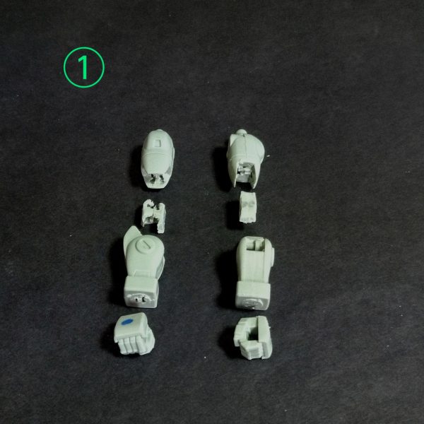 今回はザクウォーリアの腕の製作になります。結果的にはここまで可動できました。①の画像でこれまた大胆に各部切り離します。②の画像で内部をプラ板で補強し特に二の腕の部分はアルミ線の他に3ミリプラ棒で軸を作り可動と補強に成功しました。③の画像で各部パーツの加工が終わってこんな感じに！肘の関節は元パーツが使えなくて積層プラ板より新規製作🙏次の回で各部組み付けて全体の確認します😊（2枚目）