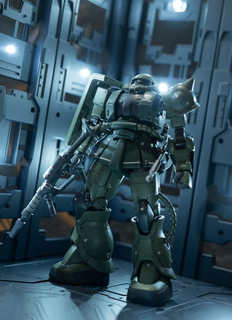 ブグの僚機として作成　ここまで、ドノーマルなザクはほとんど作ったことなかったかも・・(zaku-kao4)