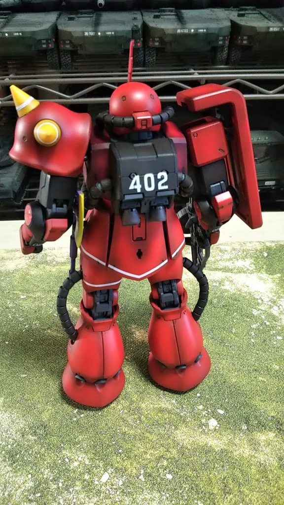 後ろ402のシールがバーニアにはみ出る仕様💦強引に貼り付け💦402はライデンの固有番号?なのか?