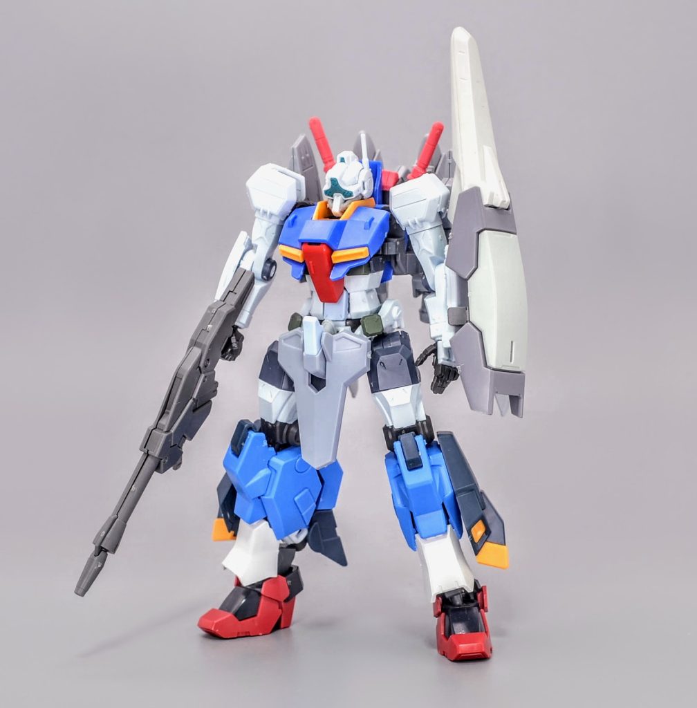 HGUCZガンダムの胸部にゲルググGQの腹部を接続しました脚部のバーニア部はジーラインから持ってきました