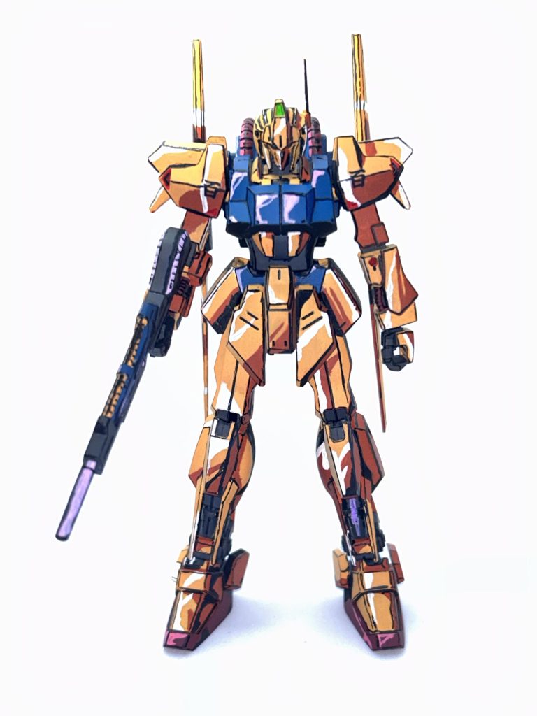 アクリジョンを使って全て筆塗りでの塗装になります。この当時はイラスト風塗装が2体目でしたが、ベース色から全て塗装したのは初めてでした。色々な方の作品やイラスト参加にしながら描きました。