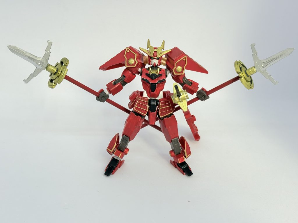 二槍流天覇絶槍「爆炎」「轟炎」。かつて一世を風靡したあのゲームの英雄がモチーフ。