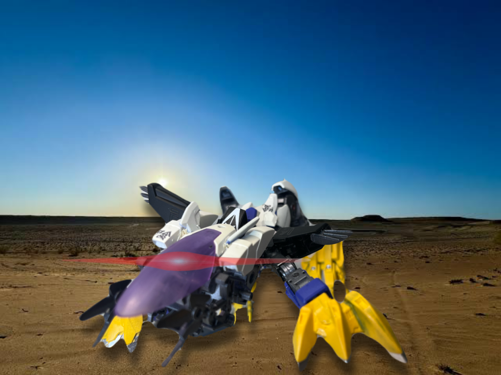 眼を光らせるガンダム・ニャダール(幻影獣形態)...!