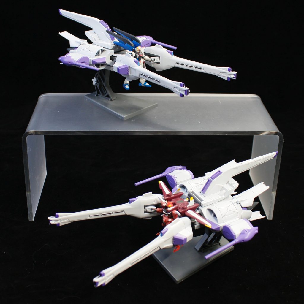 1/400フリーダム/ジャスティス＆ストライクフリーダム/インフィニットジャスティス全機にミーティアを装着させるため、新たに2セット追加購入し、計4機を制作しました。