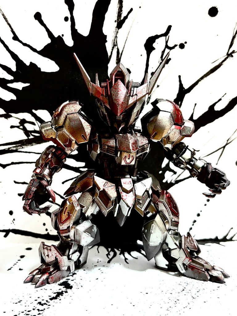 鉄血のオルフェンズといえば「鉄」と「血」！ということでアイアンブラッドコーティングの名前の通り鉄を血で染めました…笑笑