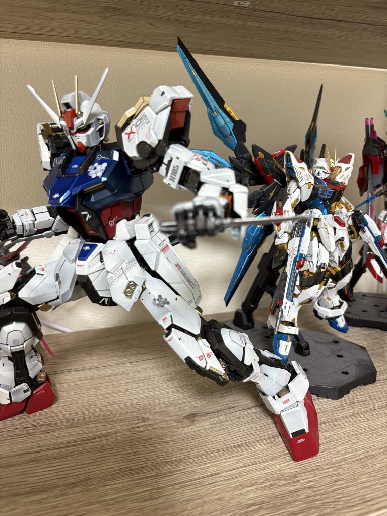MGと。かなり大きいサイズのストフリ羽広げ状態でも小さく感じます。