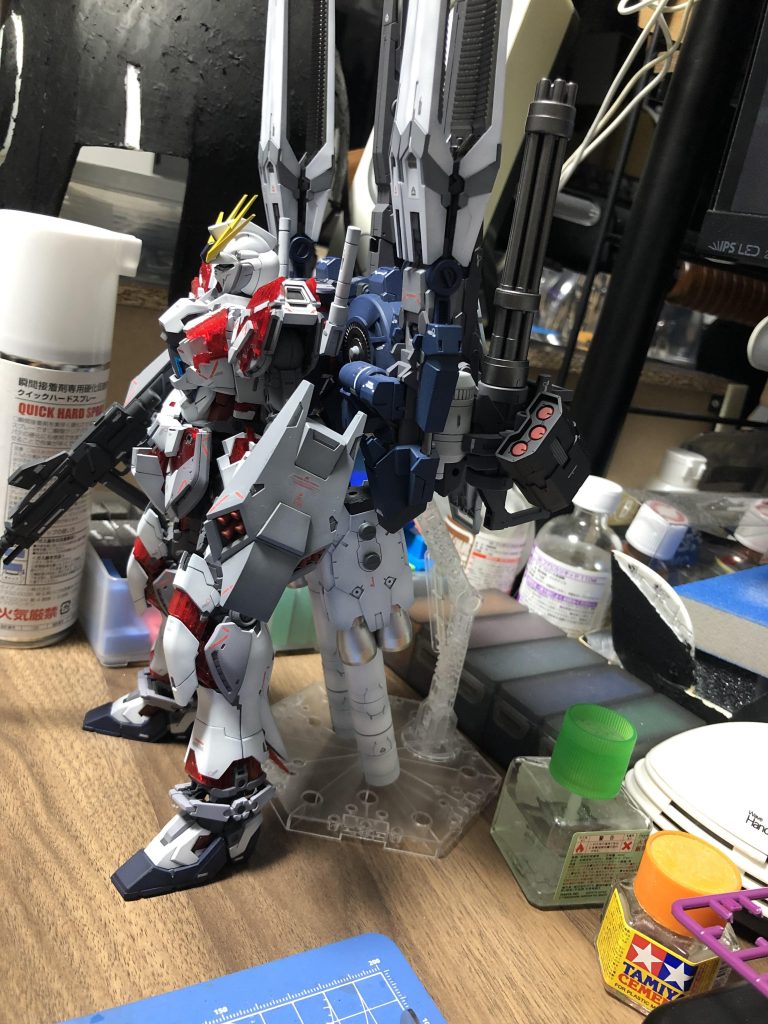 制作工程撮りませんてした。写真はガトリングシールド作る前です。ジャイアントガトリング6機使いました。ちょうど再販で助かりました。