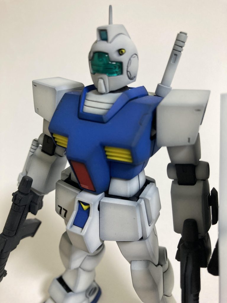 ビグザムに特攻し、死亡したと思われていたスレッガー。コアファイターの緊急脱出システムで激突寸前に射出され、奇跡的に一命を取り留めていた…なんて感じだと胸熱だなぁとか思いながら作成