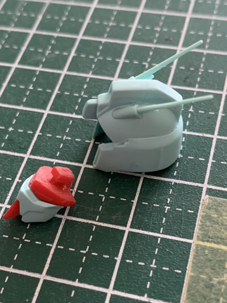 頭部合わせ目消しと後ハメ加工