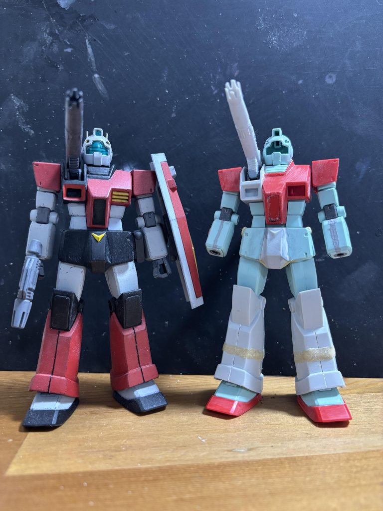 途中の記念撮影📷1号機同様、脛は3ミリほど伸ばしています🛠️