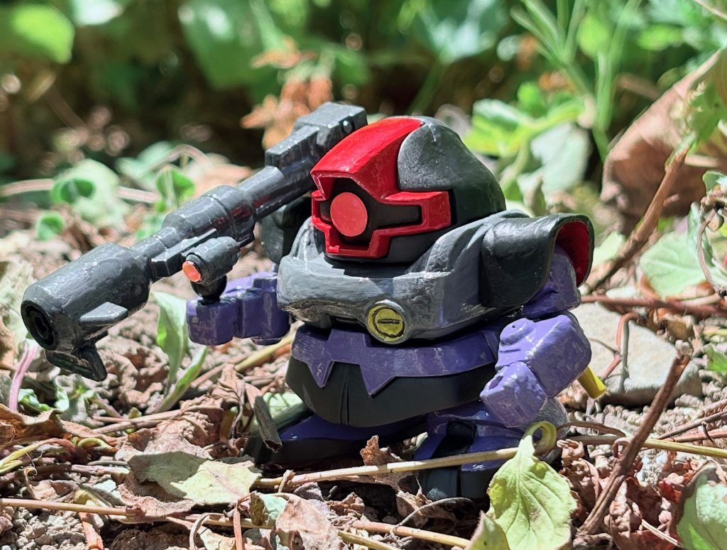 炎天下の中庭で撮影したショット。