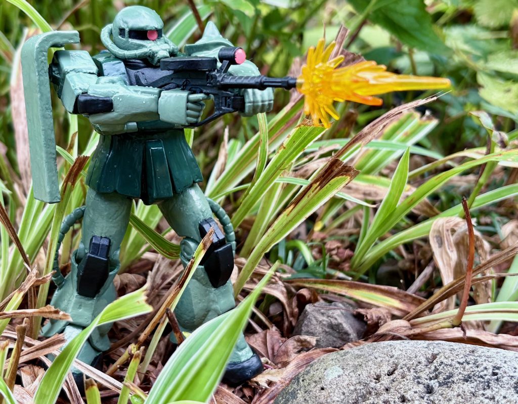 マシンガンにはトランスフォーマーのエフェクトパーツがちょうどよくフィットした。