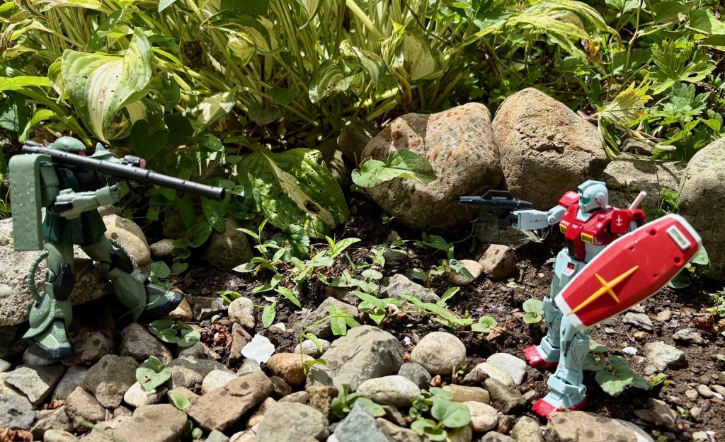 GMとの対決をイメージしたロングショット。