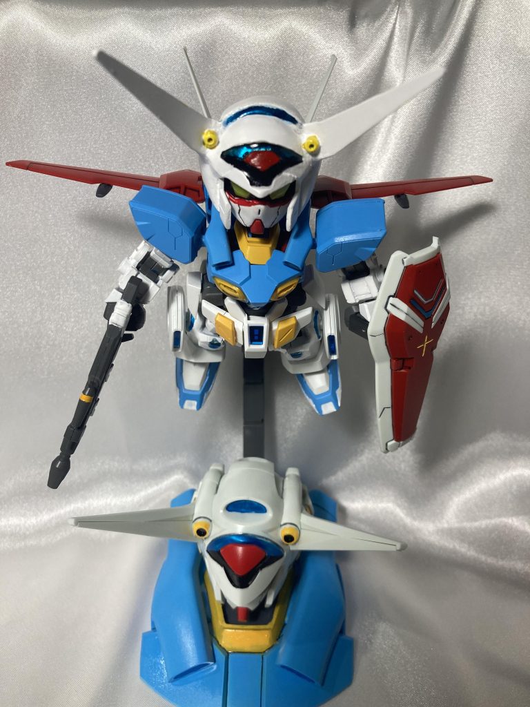 HGのバックパックとシールドを取り付け可能！　全部用意して加工するのはこう……高いんで流用が効くようにしています。